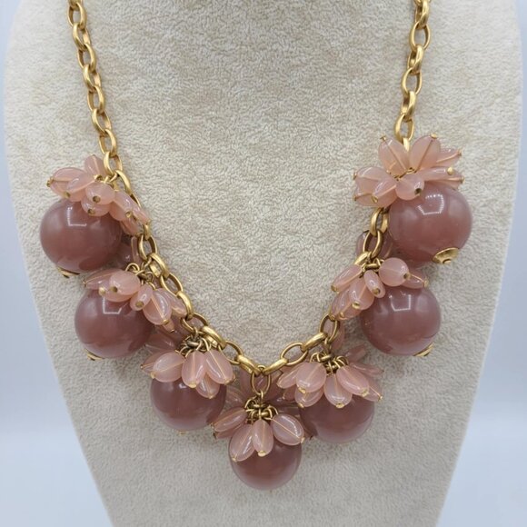 J Crew Bauble Blossom Necklace in Taupe Gold Tone - Picture 9 of 10